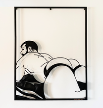 Load image into Gallery viewer, "Hungry?" 130x80cm Relief Sculpture in Steel and Leather