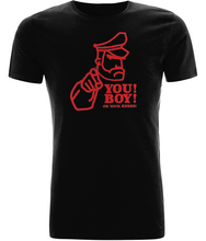 Load image into Gallery viewer, &#39;You! Boy!&#39; Fitted T with Red Logo
